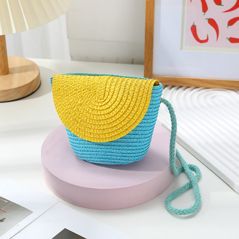 Women's Summer Seaside Holiday Straw Colorful Woven Bags