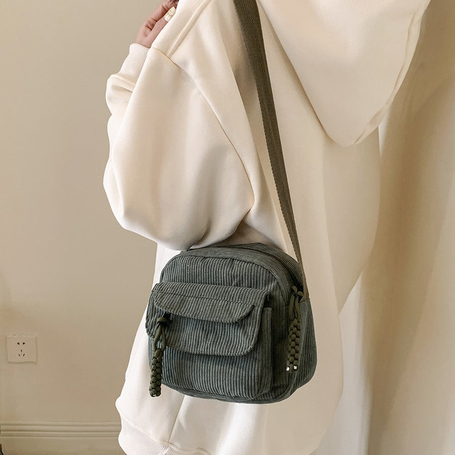 Women's Corduroy Spring Fashion Solid Color University Bags