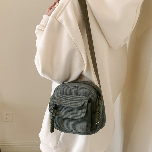Women's Corduroy Spring Fashion Solid Color University Bags