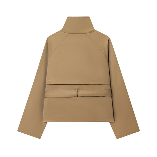 Women's Fashion Trench Double-breasted Stand Collar Autumn Jackets