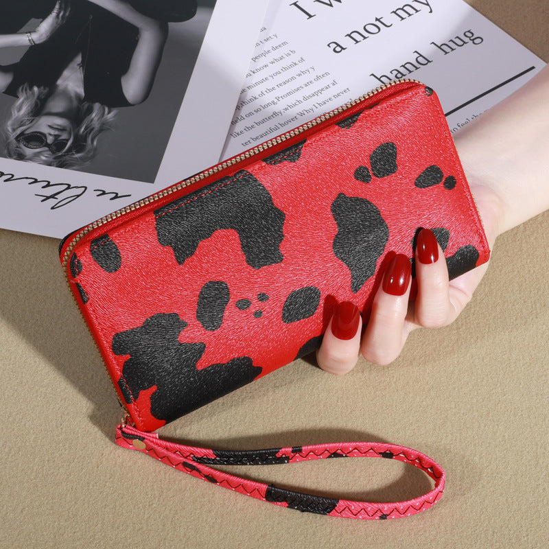 Women's Fashion Cows Pattern Long Large Capacity Ladies Wallets
