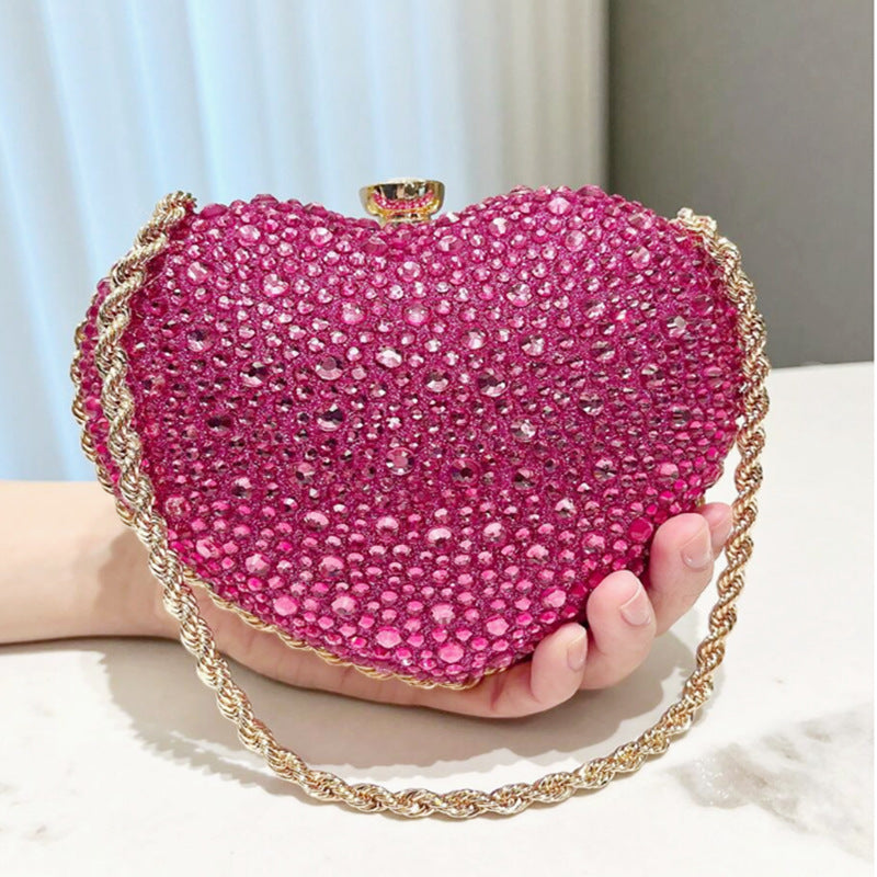Women's Love Diamond Spring Fashion Chain Evening Bags