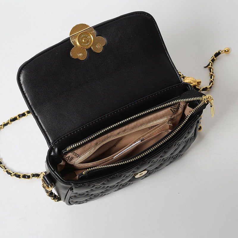 Women's Trendy Texture Diamond Plaid Embroidered Mickey Shoulder Bags