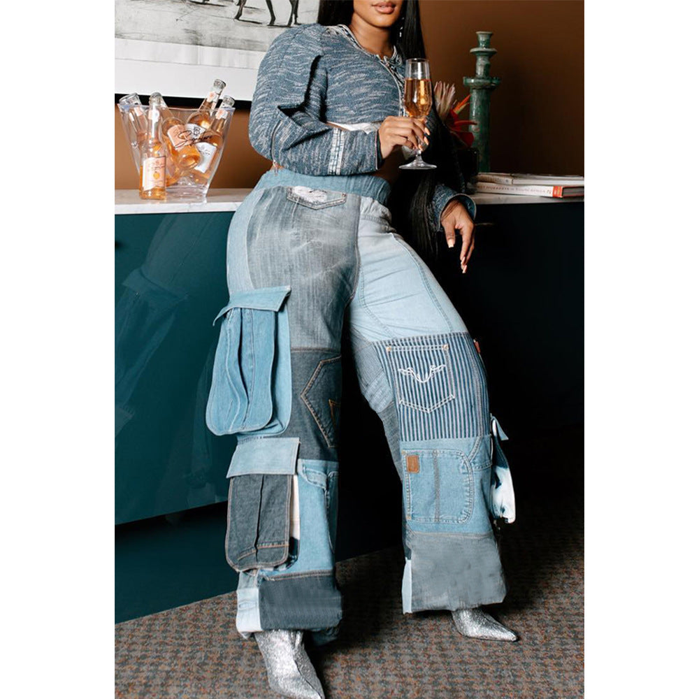 Fashion Personality Large Pocket Three-dimensional Bellows Pants