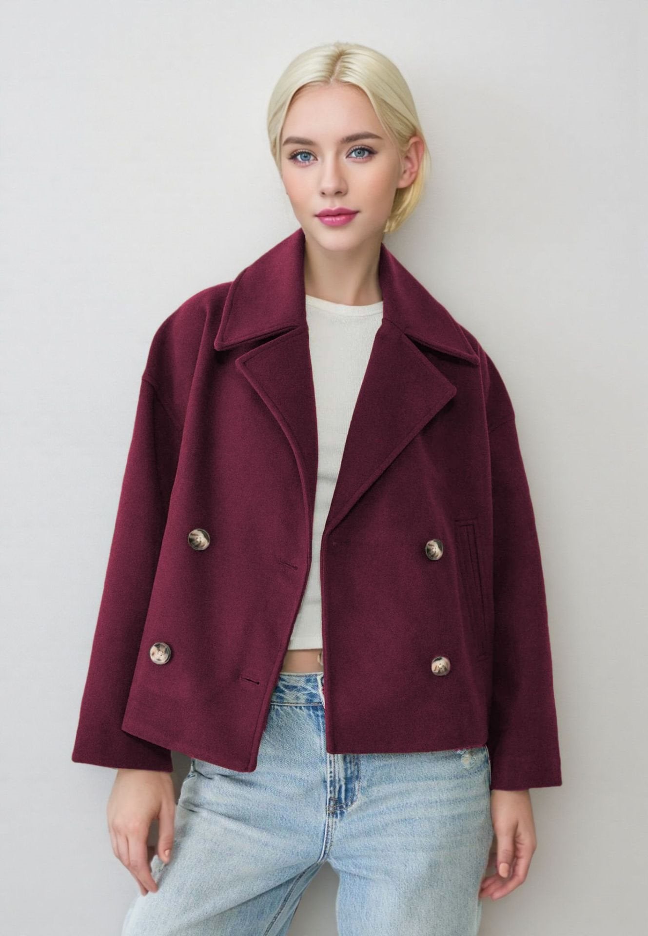Women's Autumn Fashion Temperament Commute Lapel Double Coats