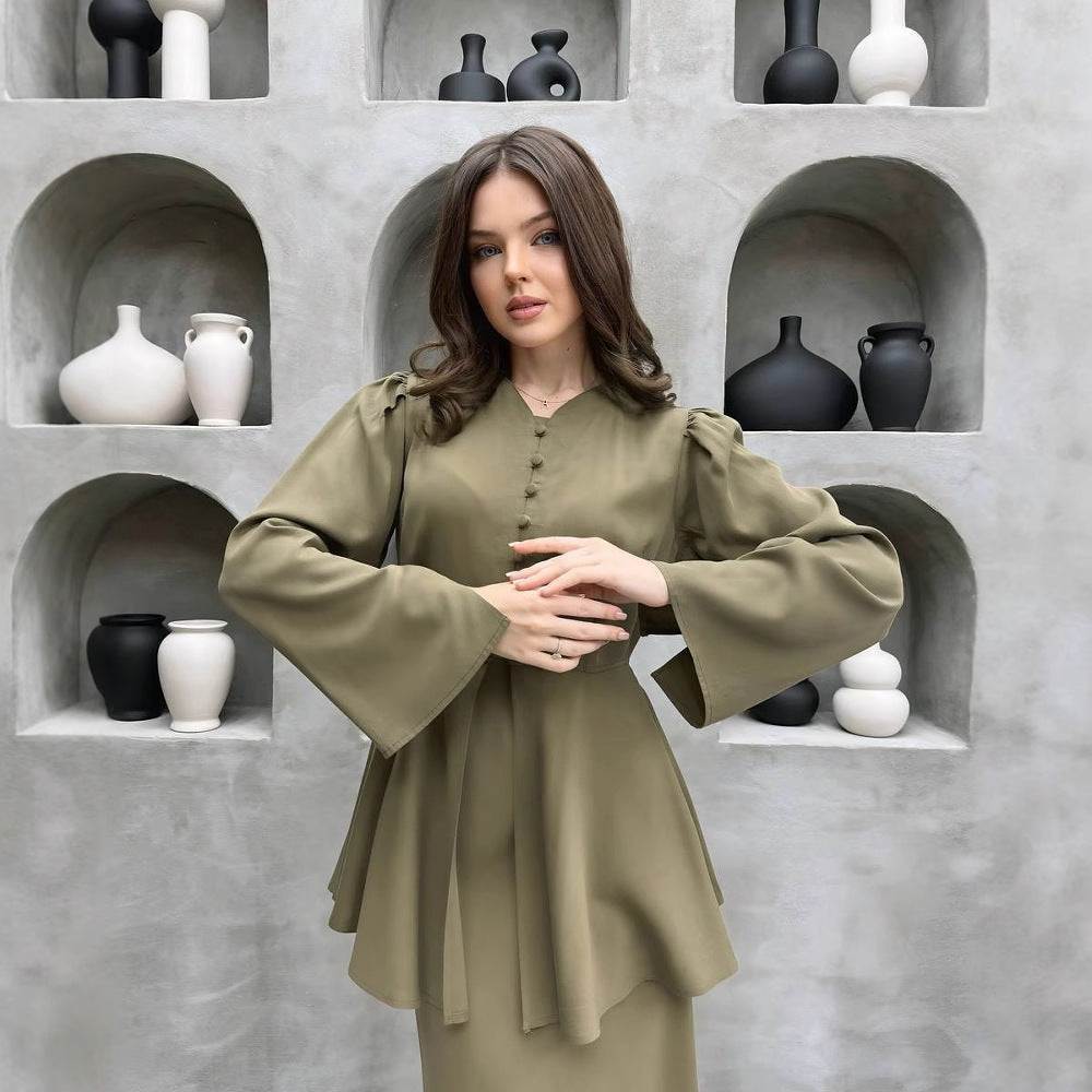 Women's Fashion Elegant Graceful Solid Color Dress Dresses