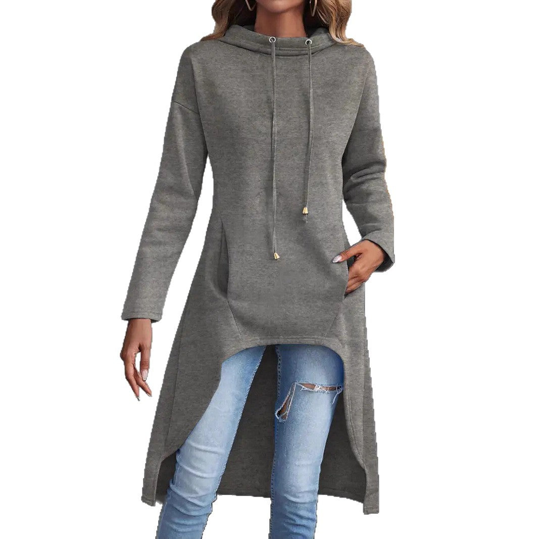 Creative Women's Long-sleeved Hooded Mid-length Elegant Women's Sweater, Sweater