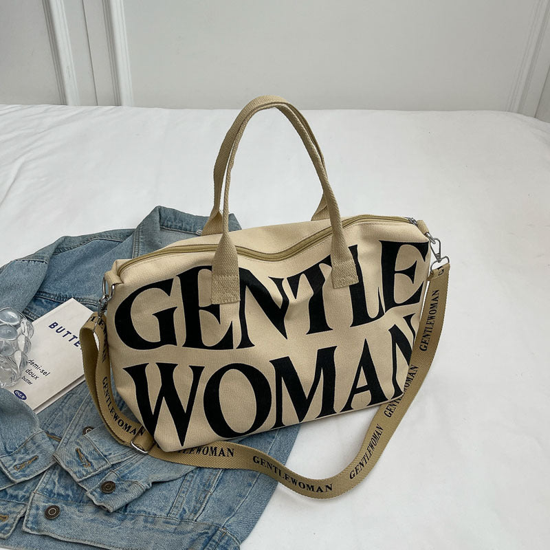 Large Capacity Letters Canvas Fashion One Crossbody Bags