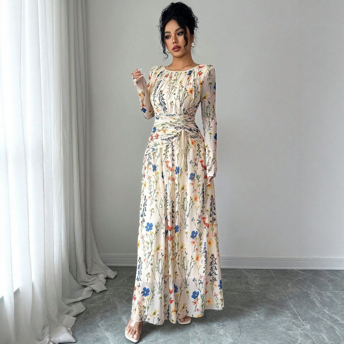 Classy Printed Summer French Style Slimming Dress