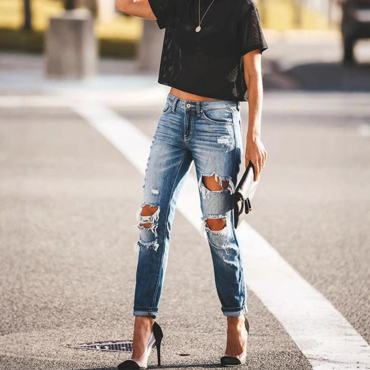Charming Beautiful Unique Women's Skinny Ripped Women's Jeans