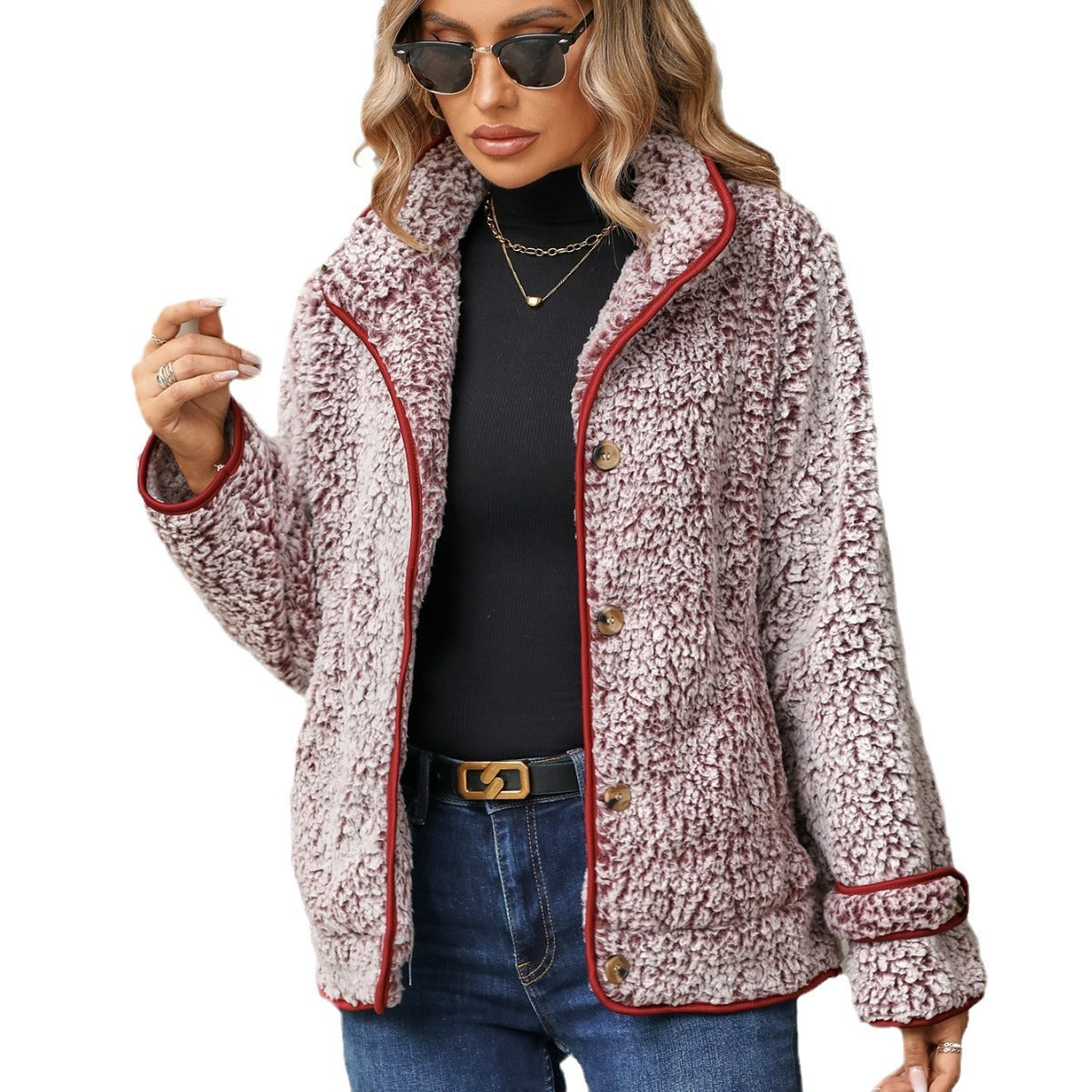 Women's Flash Veet Fashion Wear Long Sleeve Single-breasted Coats