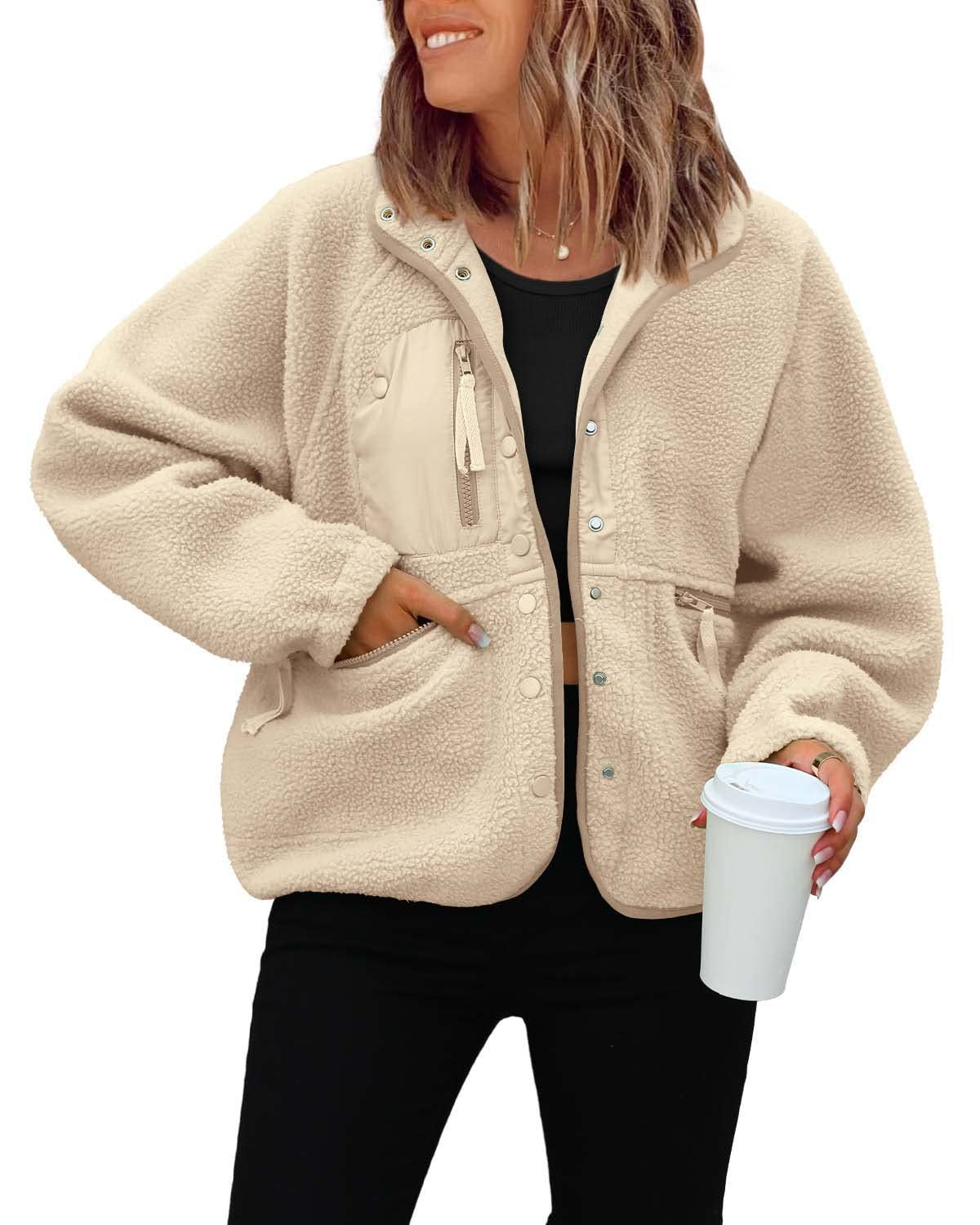 Women's Slouchy Polar Fleece Sports Leisure Tops