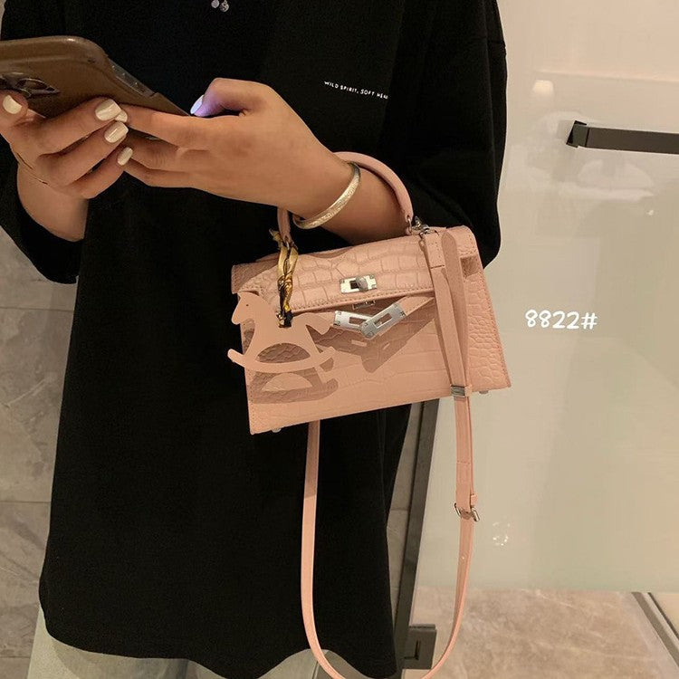 Women's Design Crocodile Pattern Portable Kelly Genuine Bags