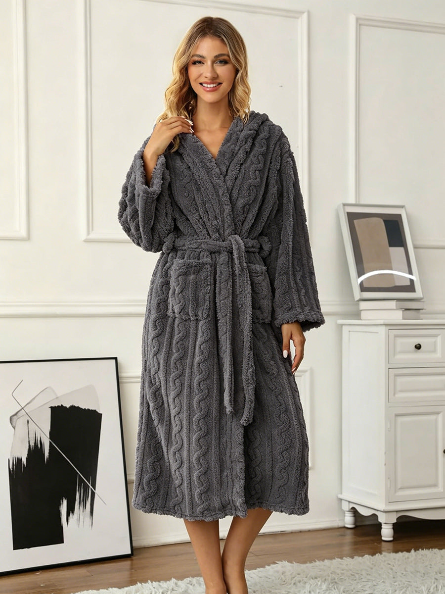 Women's Warm Thickened Jacquard Long Sleeve Pajamas Women's Sweater, Sweater