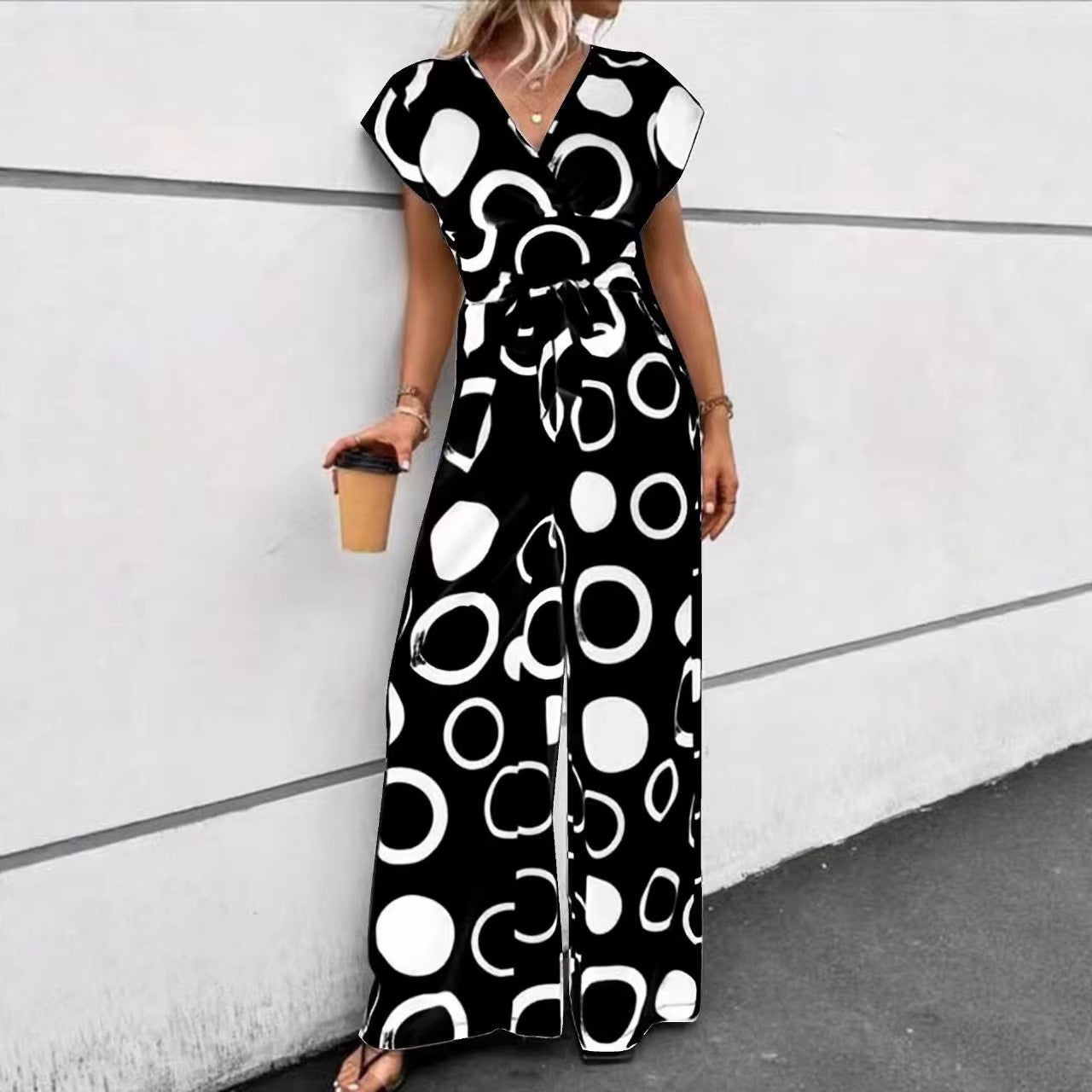 Women's Fashion Elegant Casual High Waist Print Jumpsuits