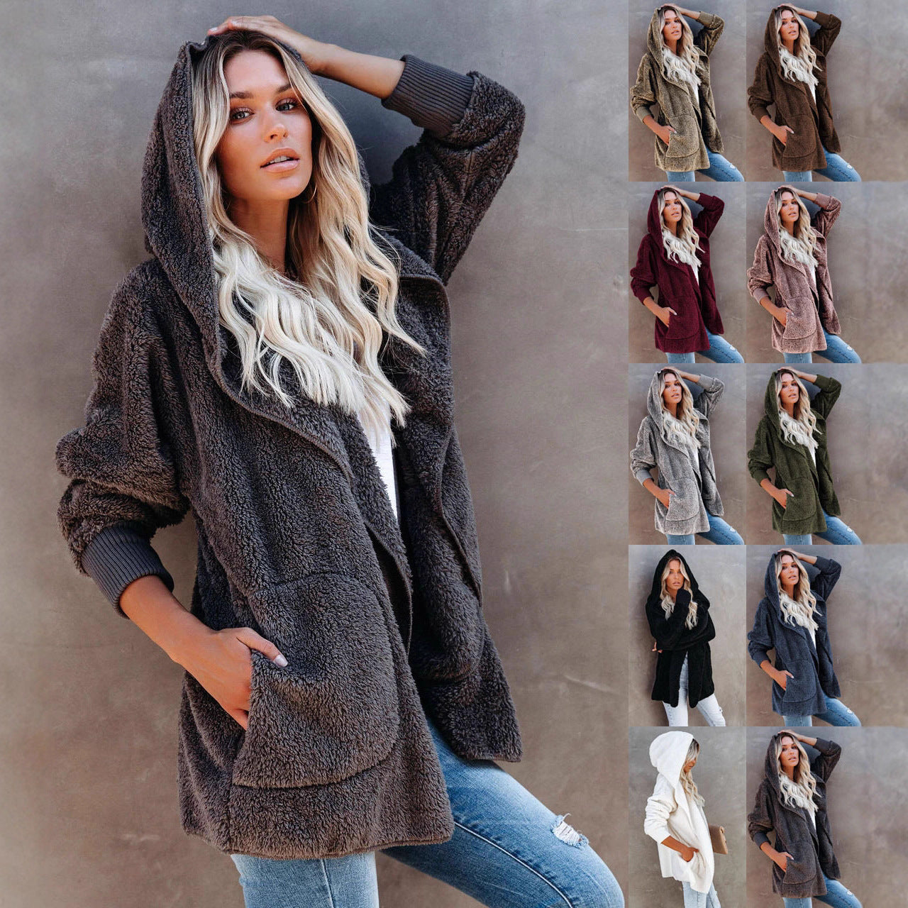Women's Autumn Long-sleeved Casual Hooded Solid Color Women's Sweater, Sweater