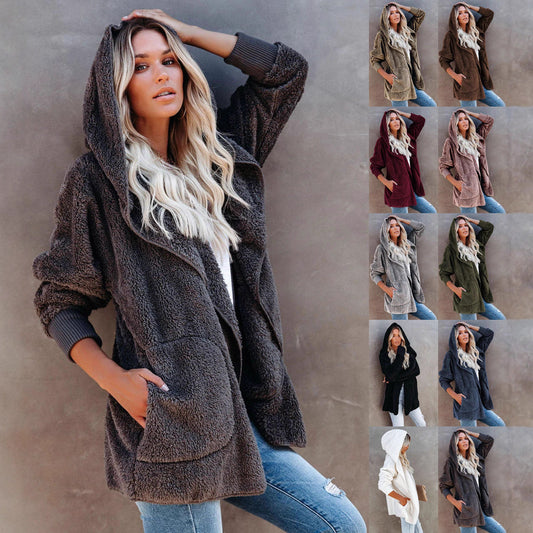 Women's Autumn Long-sleeved Casual Hooded Solid Color Women's Sweater, Sweater