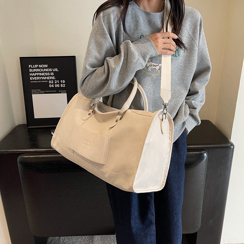 Women's Popular Leather Vintage Lightweight Short-distance Travel Bags