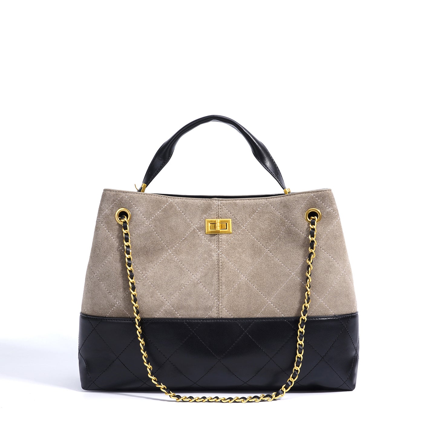 Women's Retro Commuter Chain Suede Brown Bags