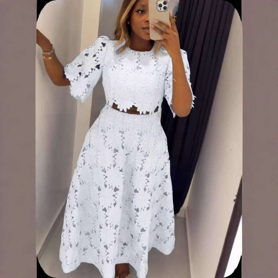 Women's French Style Design Hollow Fashion Casual Suits