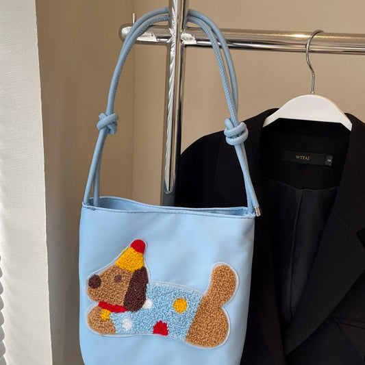 Women's Cute Sausage Dog Fashion Nylon Cloth Shoulder Bags