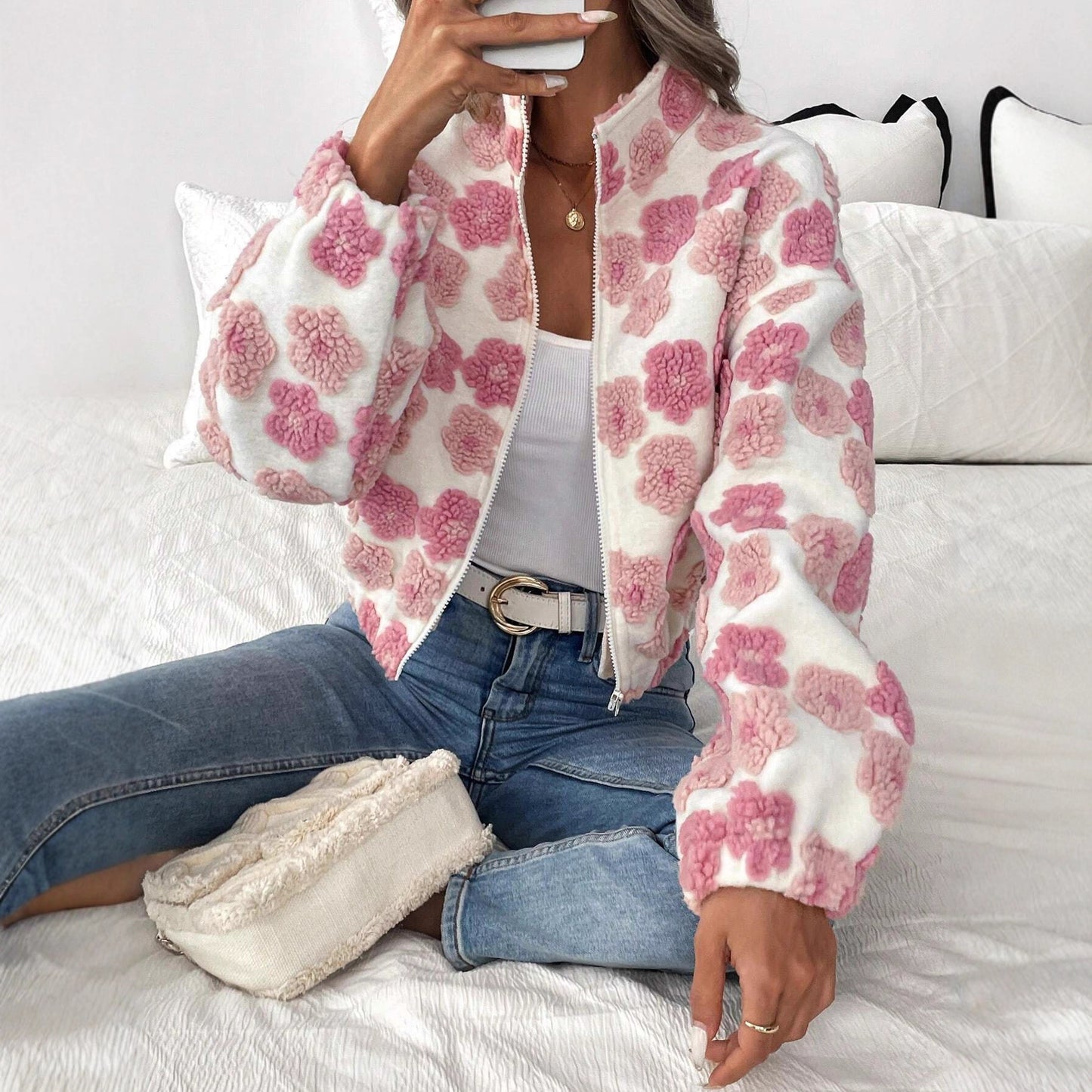 Women's Suede Zipper Temperament Commute Casual Versatile Jackets