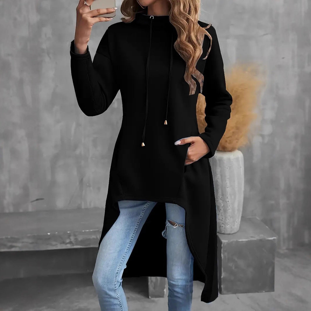 Creative Women's Long-sleeved Hooded Mid-length Elegant Women's Sweater, Sweater