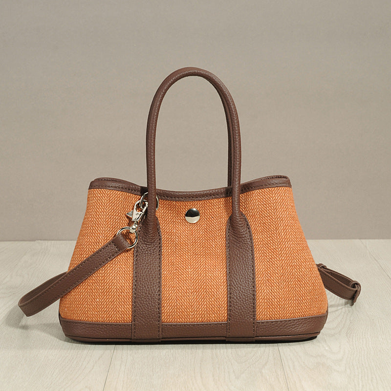 Women's Layer Cowhide Genuine Leather Fashionable Large Crossbody Bags