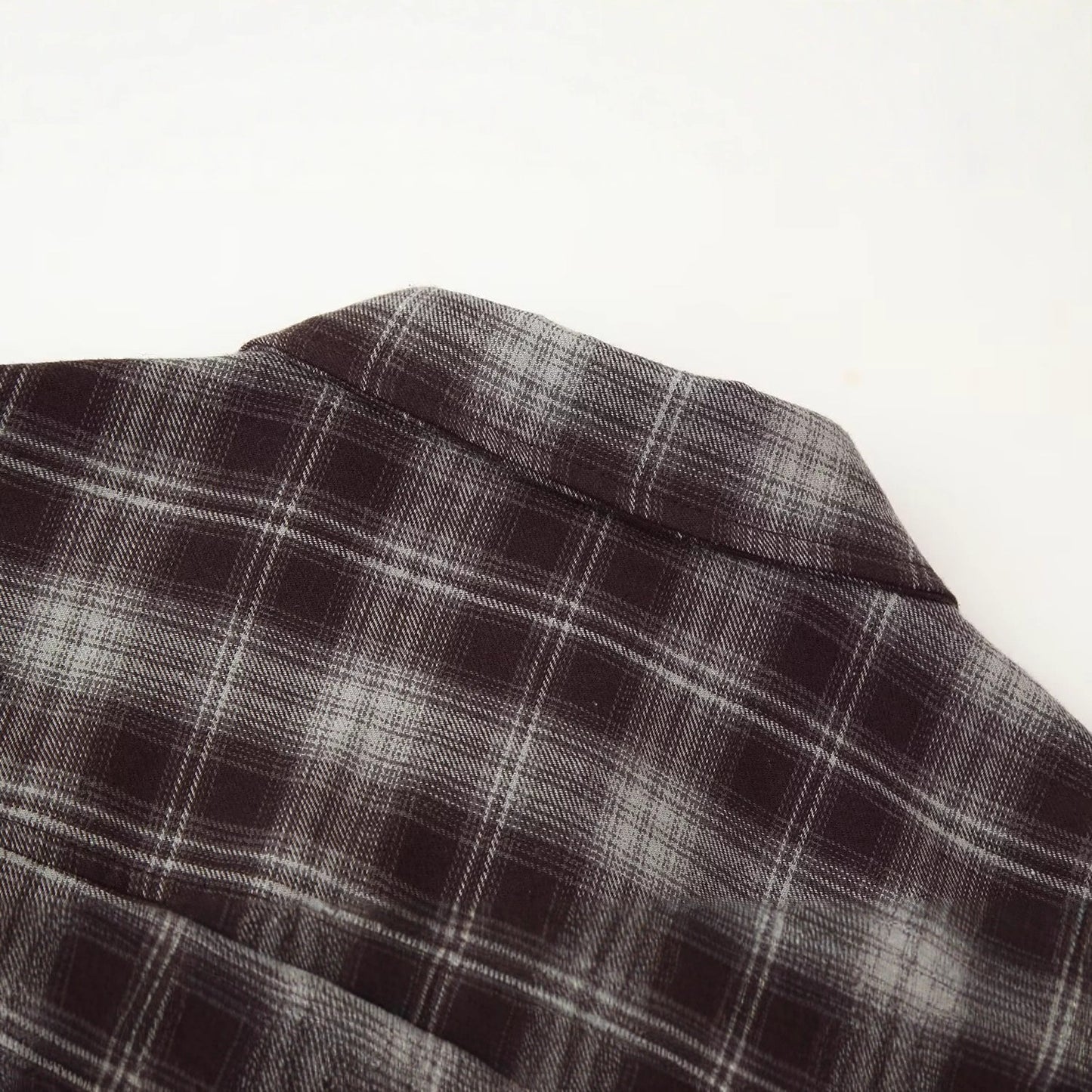Autumn Loose Lapels Long Sleeves Plaid Blouses