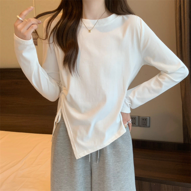 Women's Design Long-sleeved Solid Color Small Bottoming Shirt Women's T-shirt