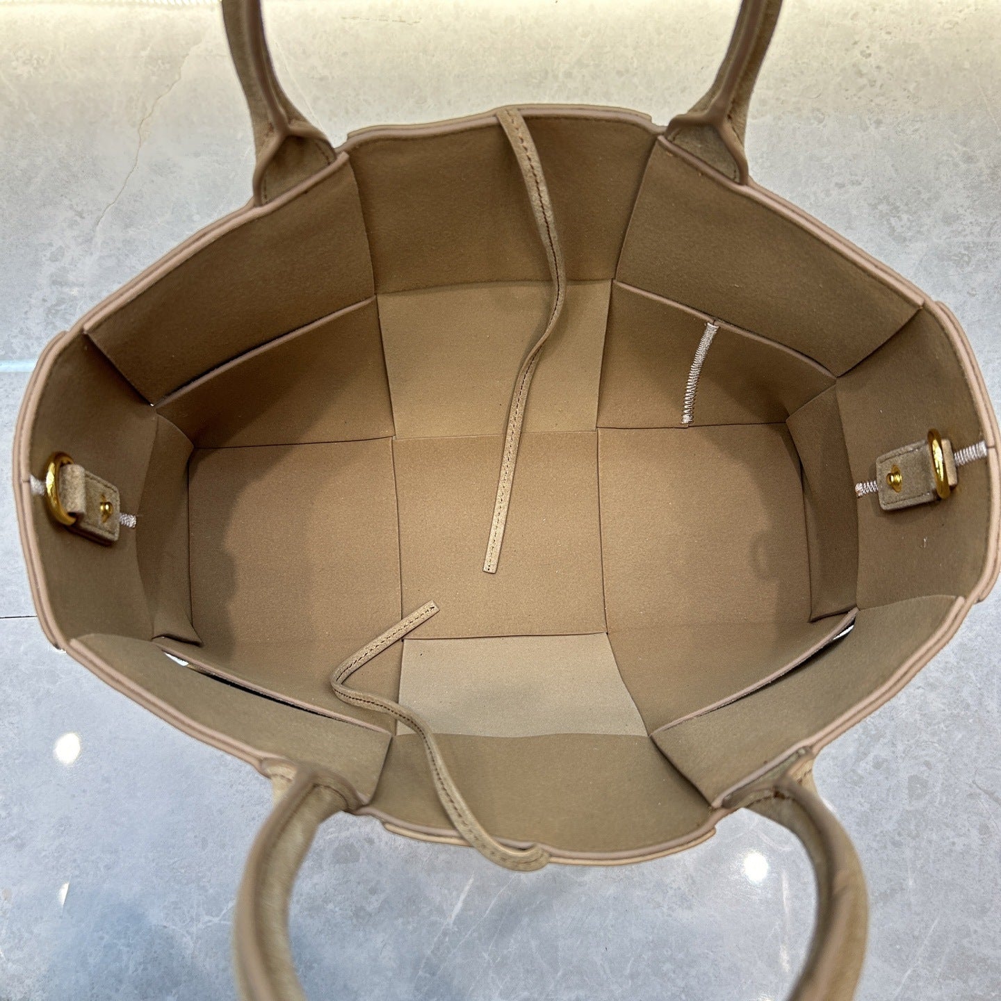 Women's Cowhide Korean Weaving Portable Shopping Tote Bags