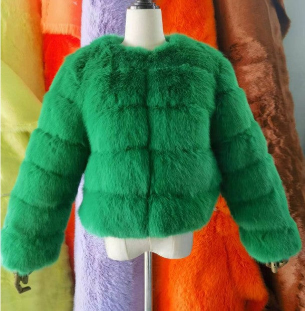 Fur Imitation Fox Stitching Winter Thickened Coats