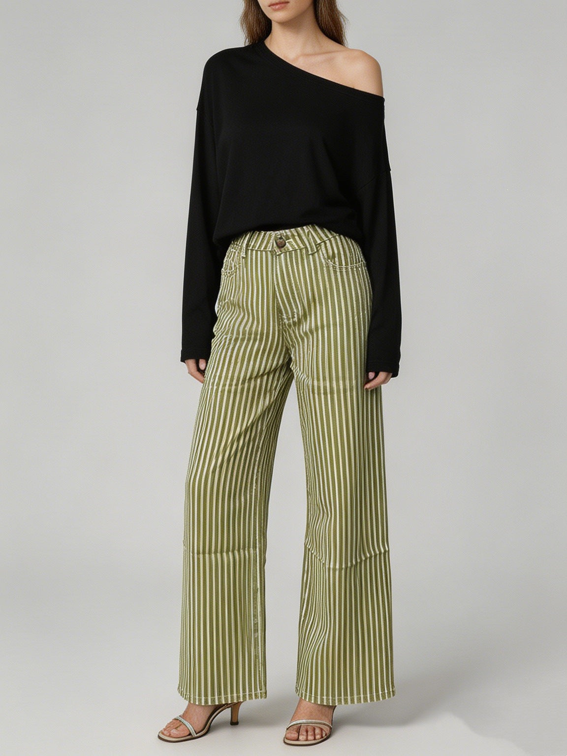 Innovative Source Stripe Fashion Design Casual Women's Jeans