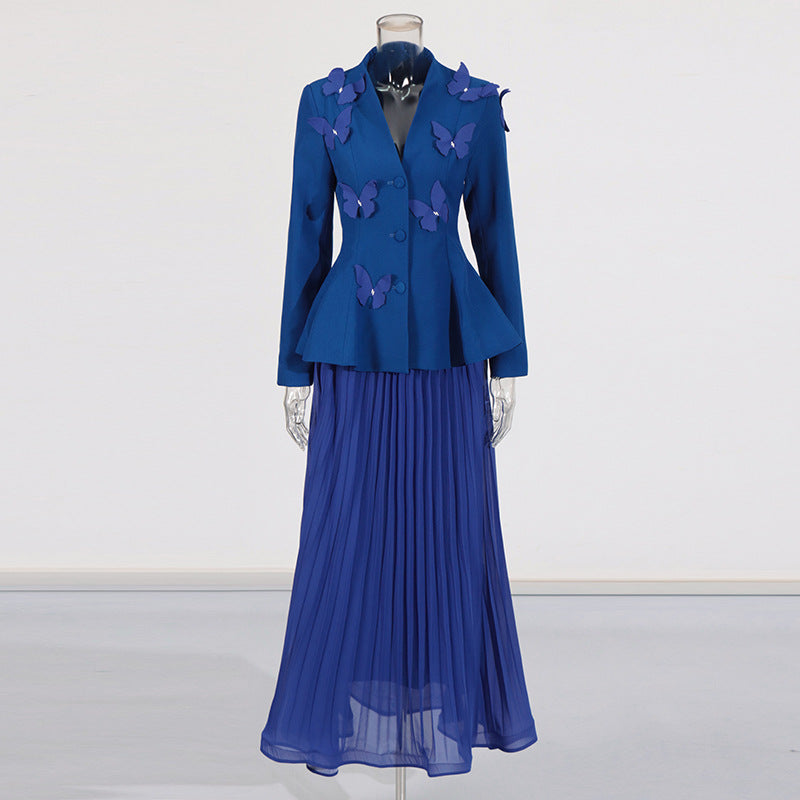 Women's Style Temperament Autumn Elegant Retro Patchwork Fashion Casual Suit