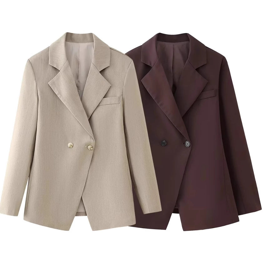 Women's Colors Lapel High Waist Slim Fit Jackets