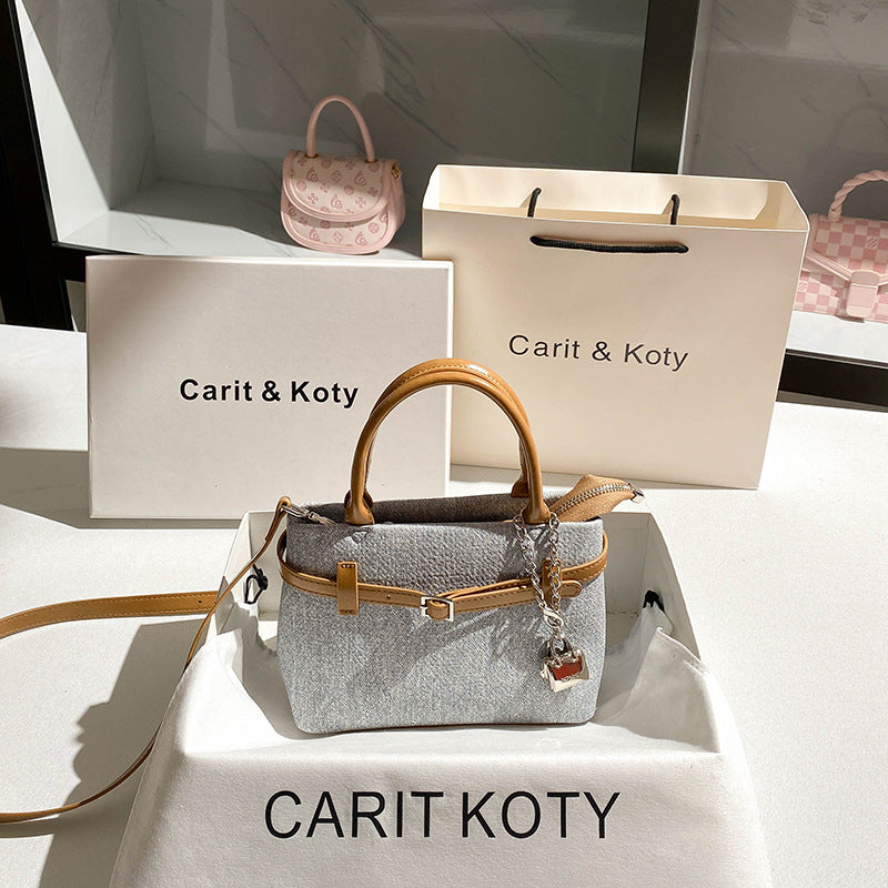 Niche Contrast Color Platinum High Sense Handbags