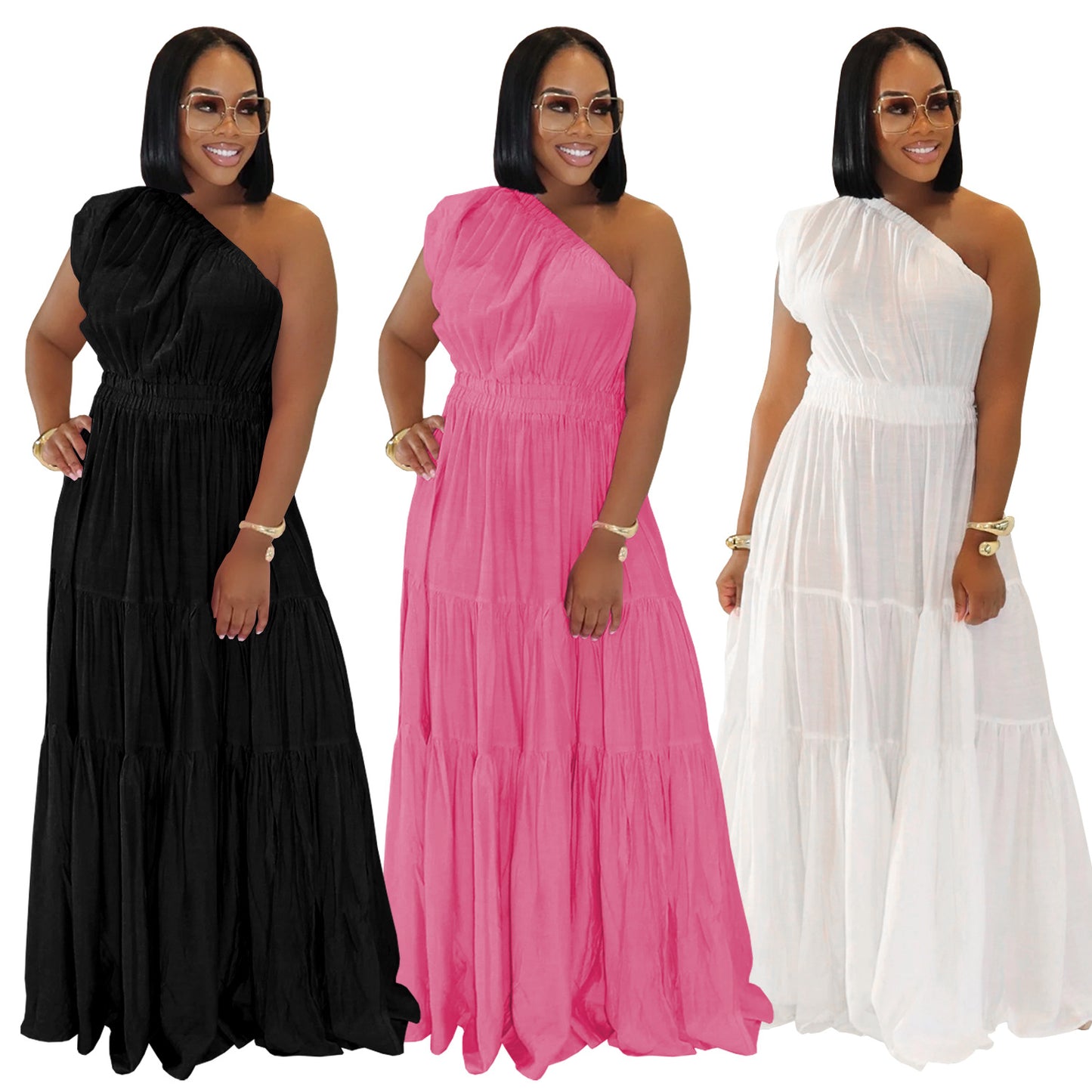 Women's Fashion Wear Elegant Waist Slimming Long Dresses