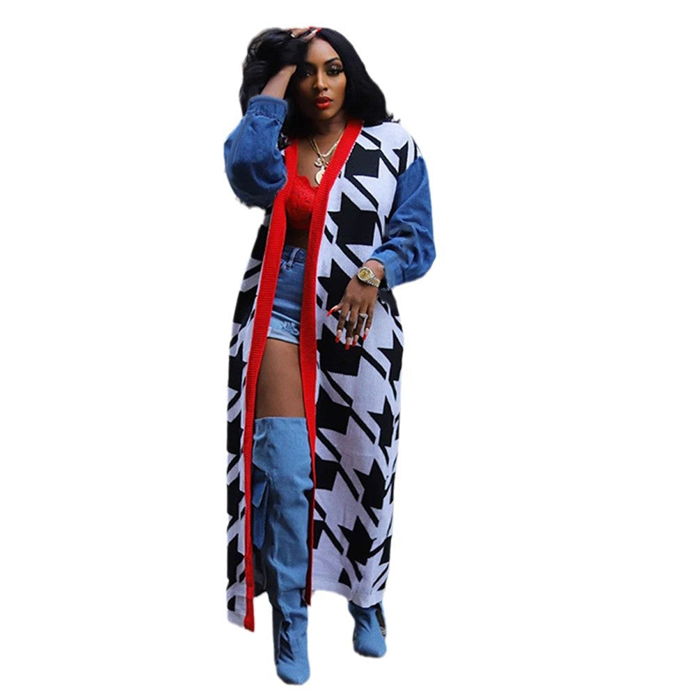 Patchwork Double Thick Pattern Fashion Casual Knitwear