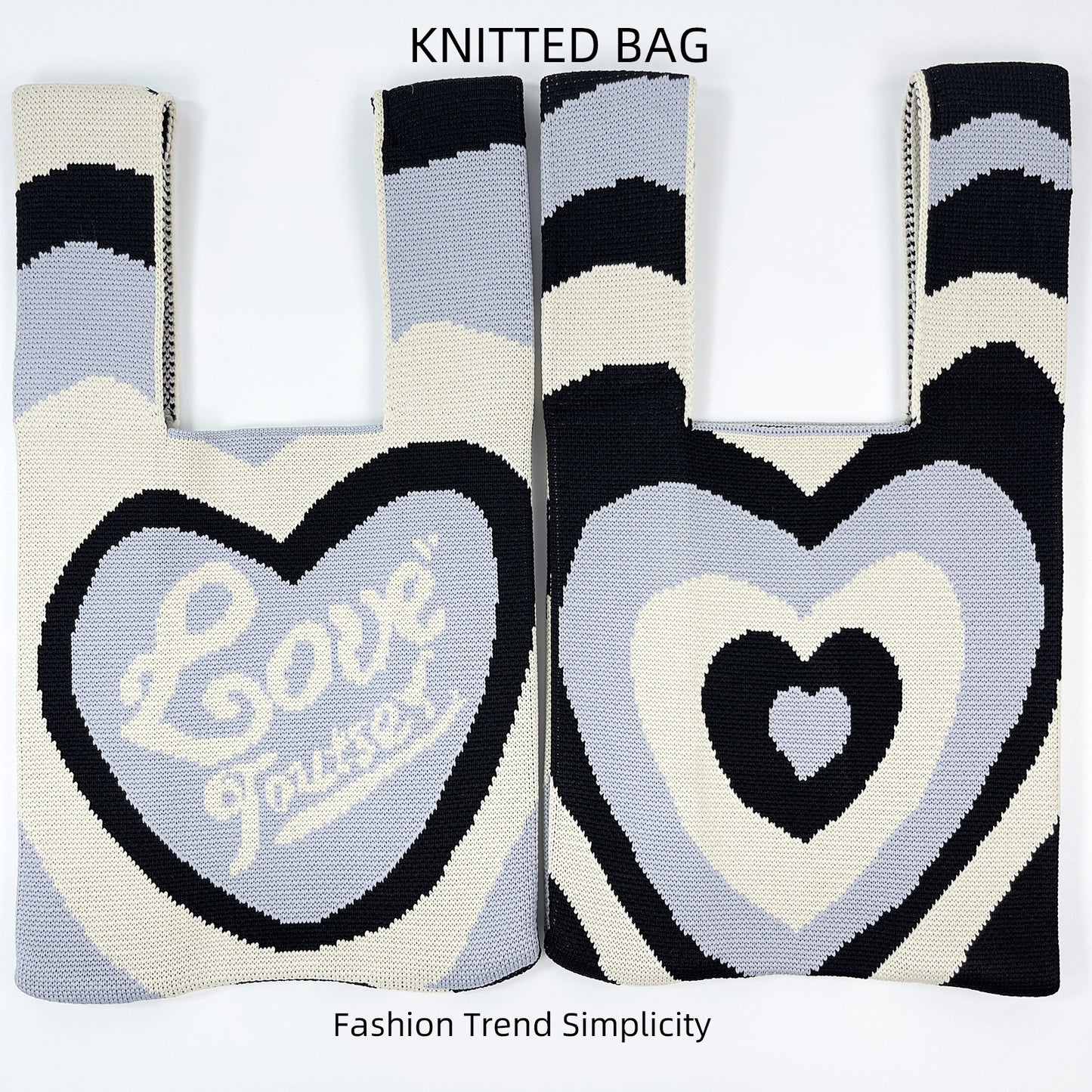 Women's Flower Knitted Large Capacity Totes Wrist Handbags