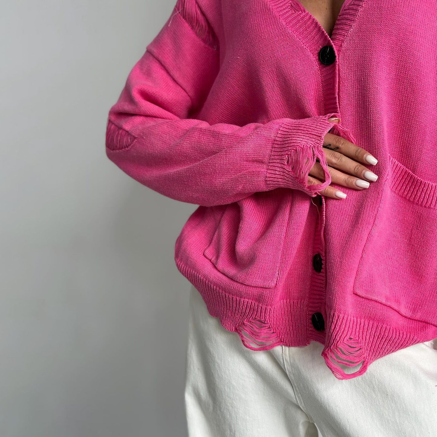 Women's American Knitted With Washed Broken Woolen Sweaters