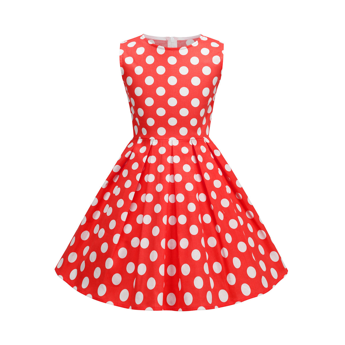 Summer Retro Hepburn Style High Waist Fresh Printed Dress