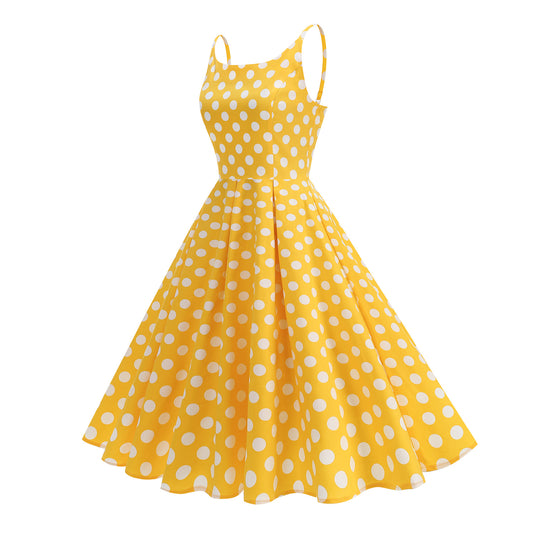 Hepburn Style Retro Dots Slim Fit Dress