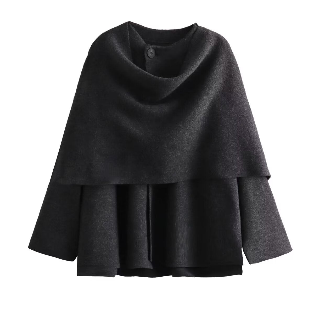 Women's Graceful Asymmetric Scarf Knitted Overcoat Jackets