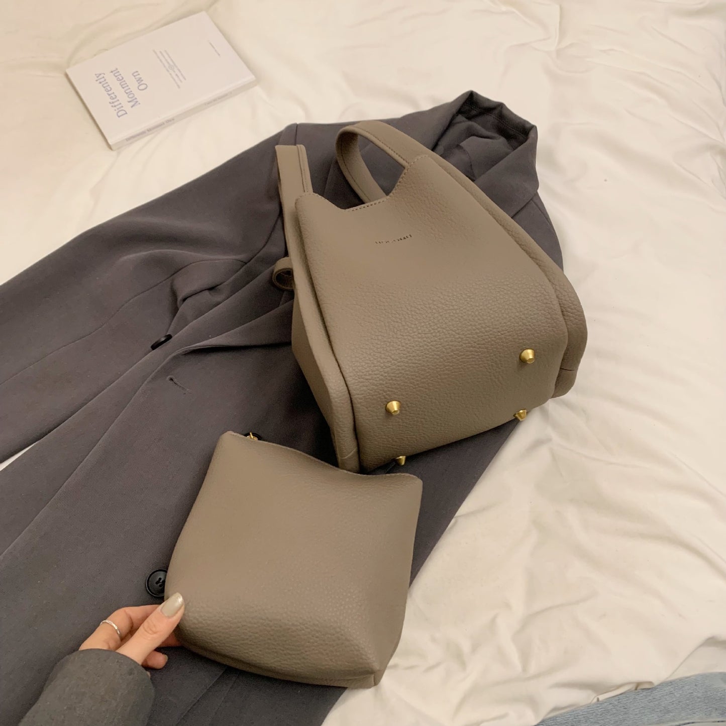 Women's Portable Vegetable Basket Large Capacity Combination Handbags