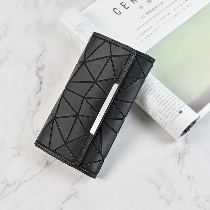 Women's Geometric Luminous Long Rhombus Large Colorful Ladies Wallets