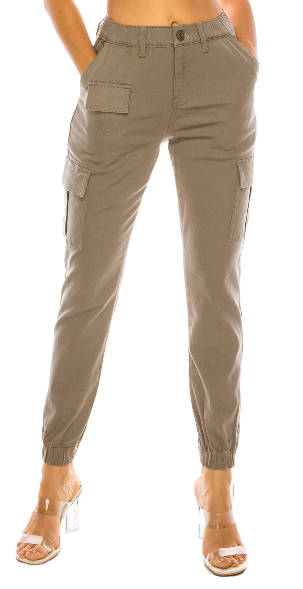 Women's Outdoor Overalls Design Elastic Waist Casual Pants