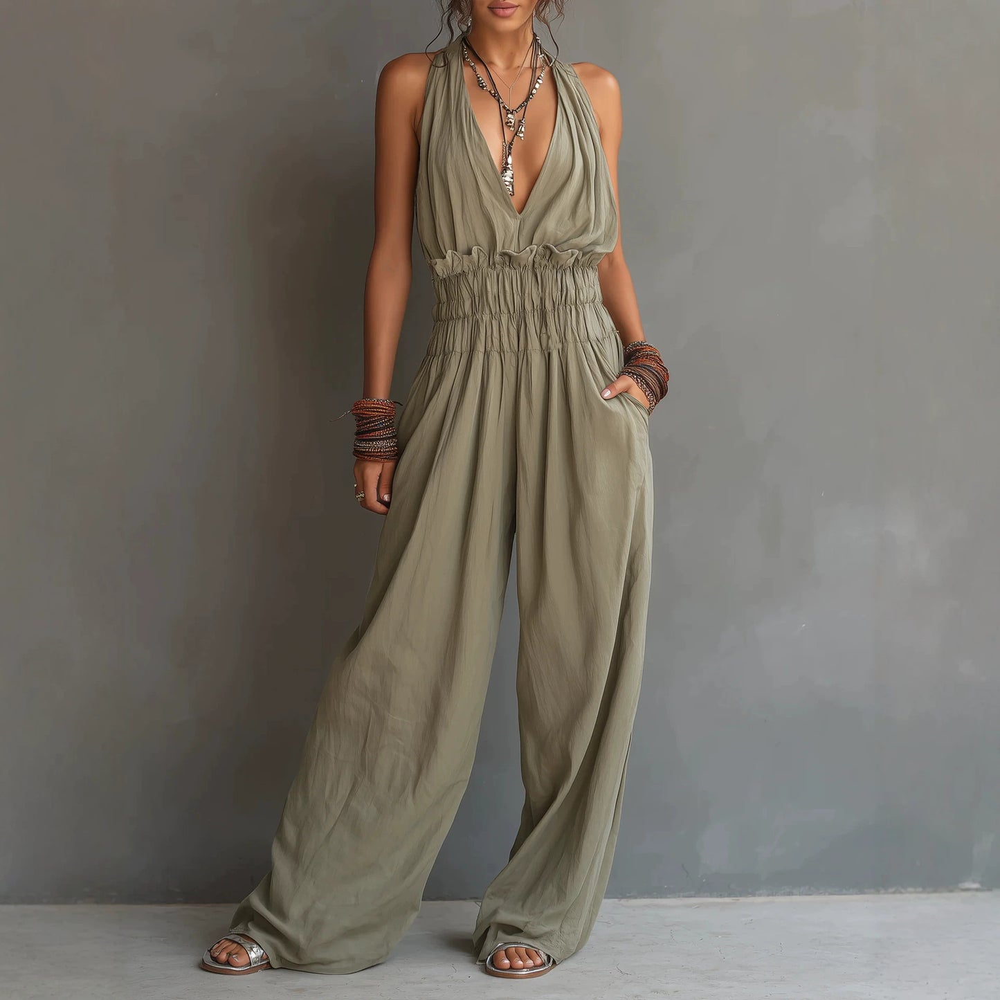Women's Summer French Beach Vacation Afternoon Tea Women's Jumpsuit/clothing