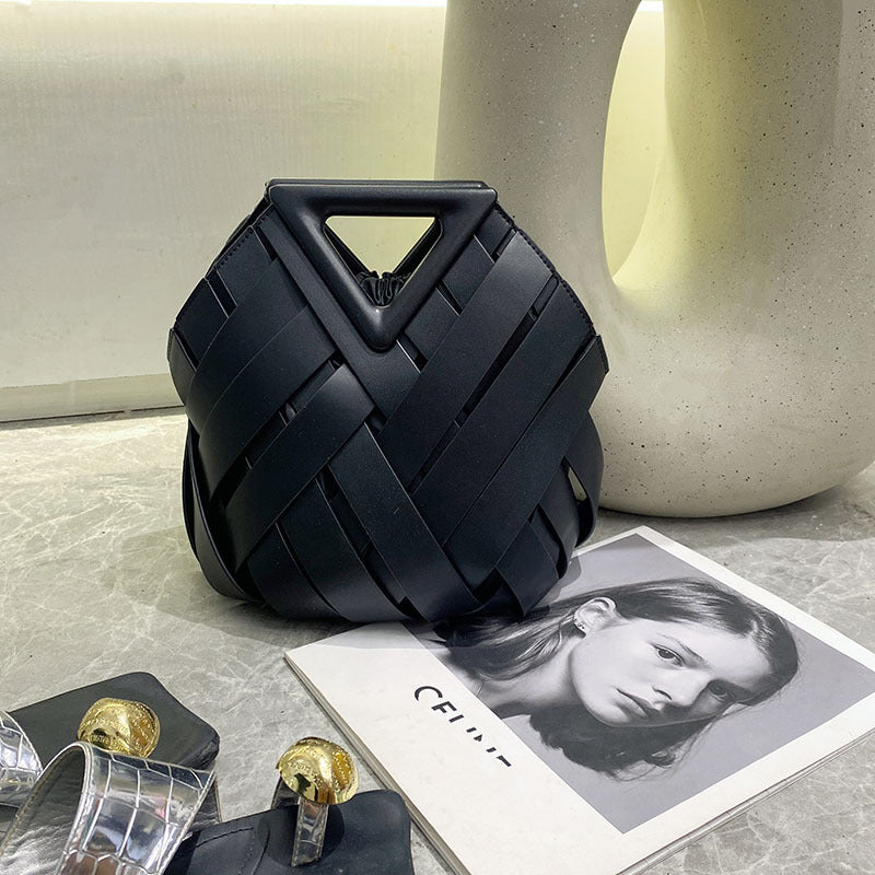 Women's Basket Woven Hollowed Fashion Portable Bags