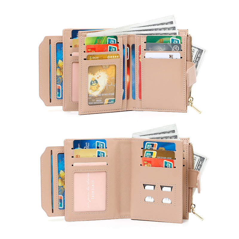 Women's Stone Pattern Two Fold Double Layer Ladies Wallets