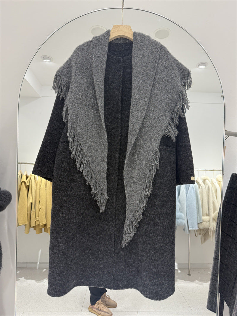Women's Sense Korean Style Solid Color Triangle Shawl Atmosphere Coats